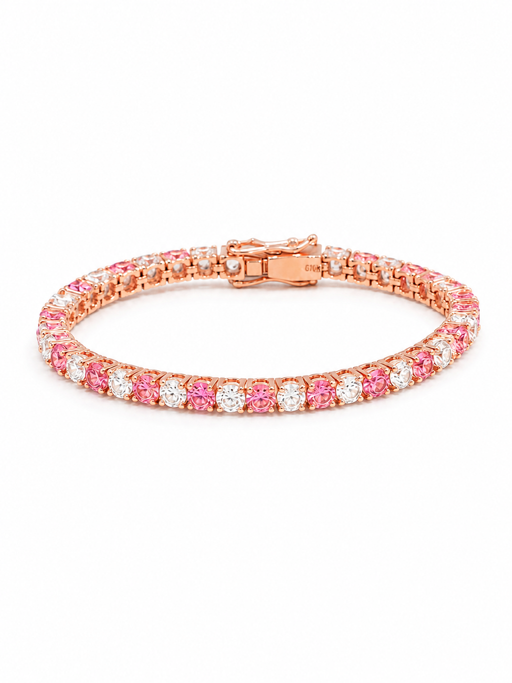 Blush Pink and White Tennis Bracelet