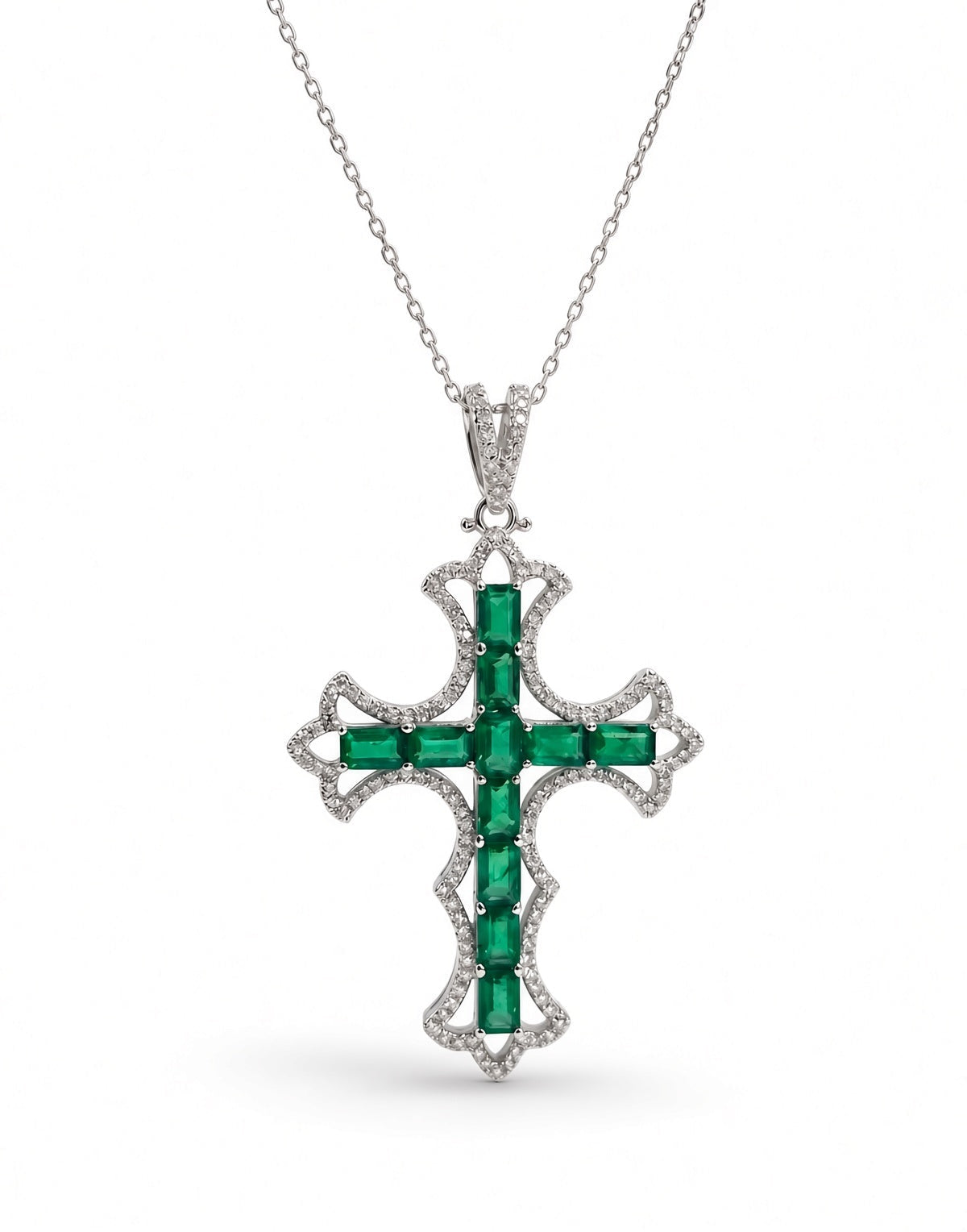 Emerald Cross Pendant