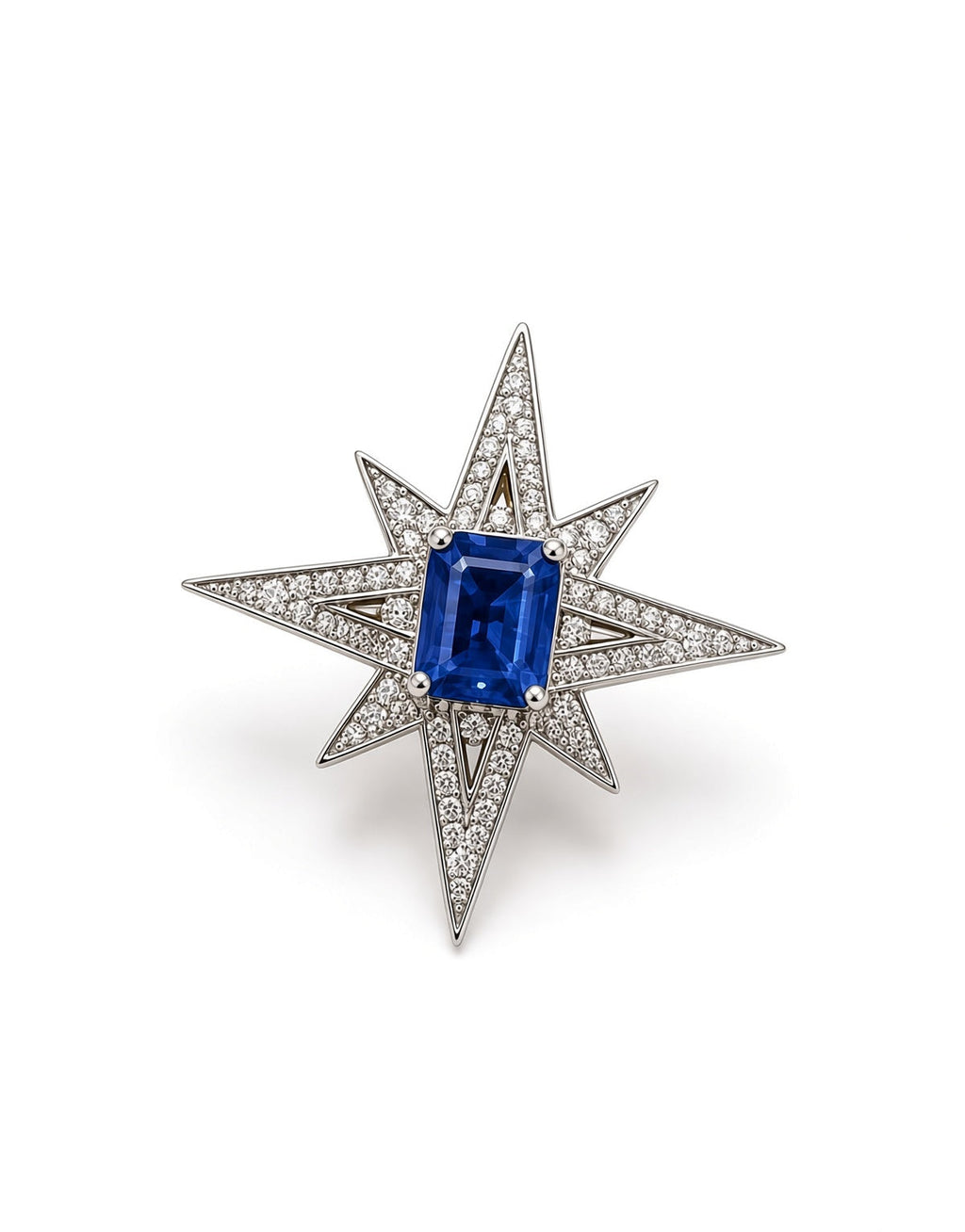 Sapphire Star Brooch
