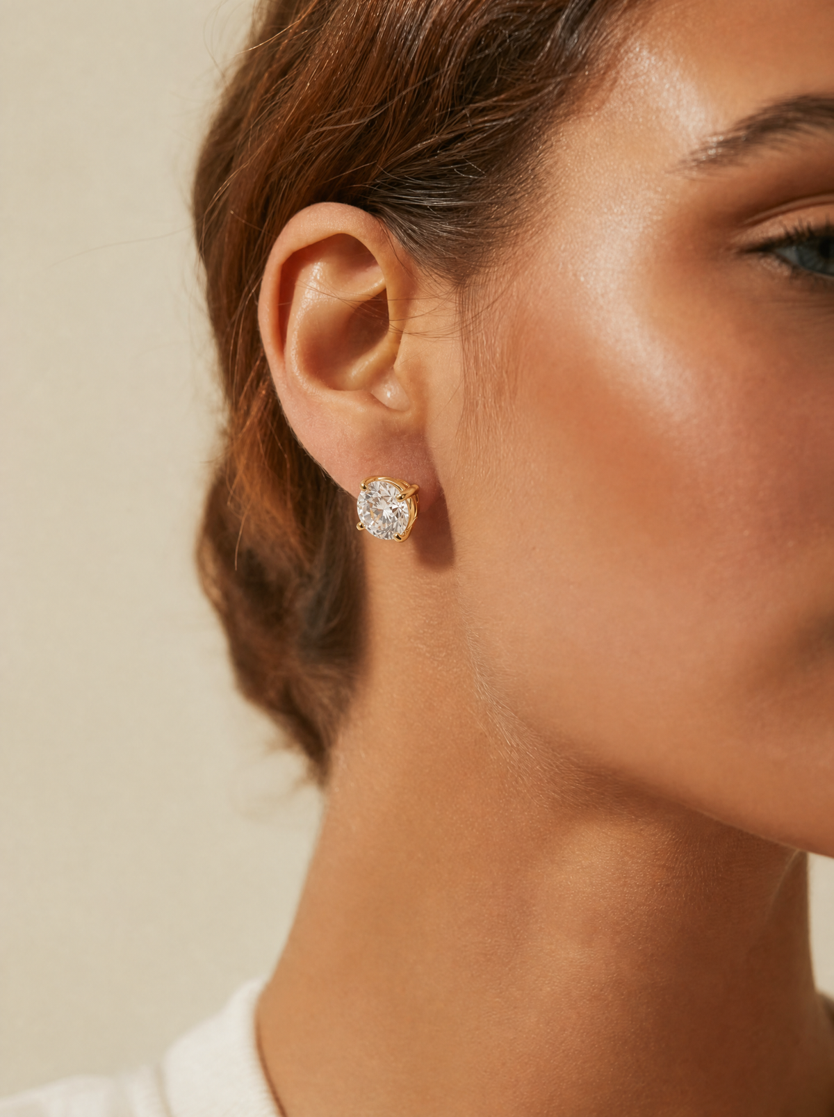 4mm White Portugese Cut Studs