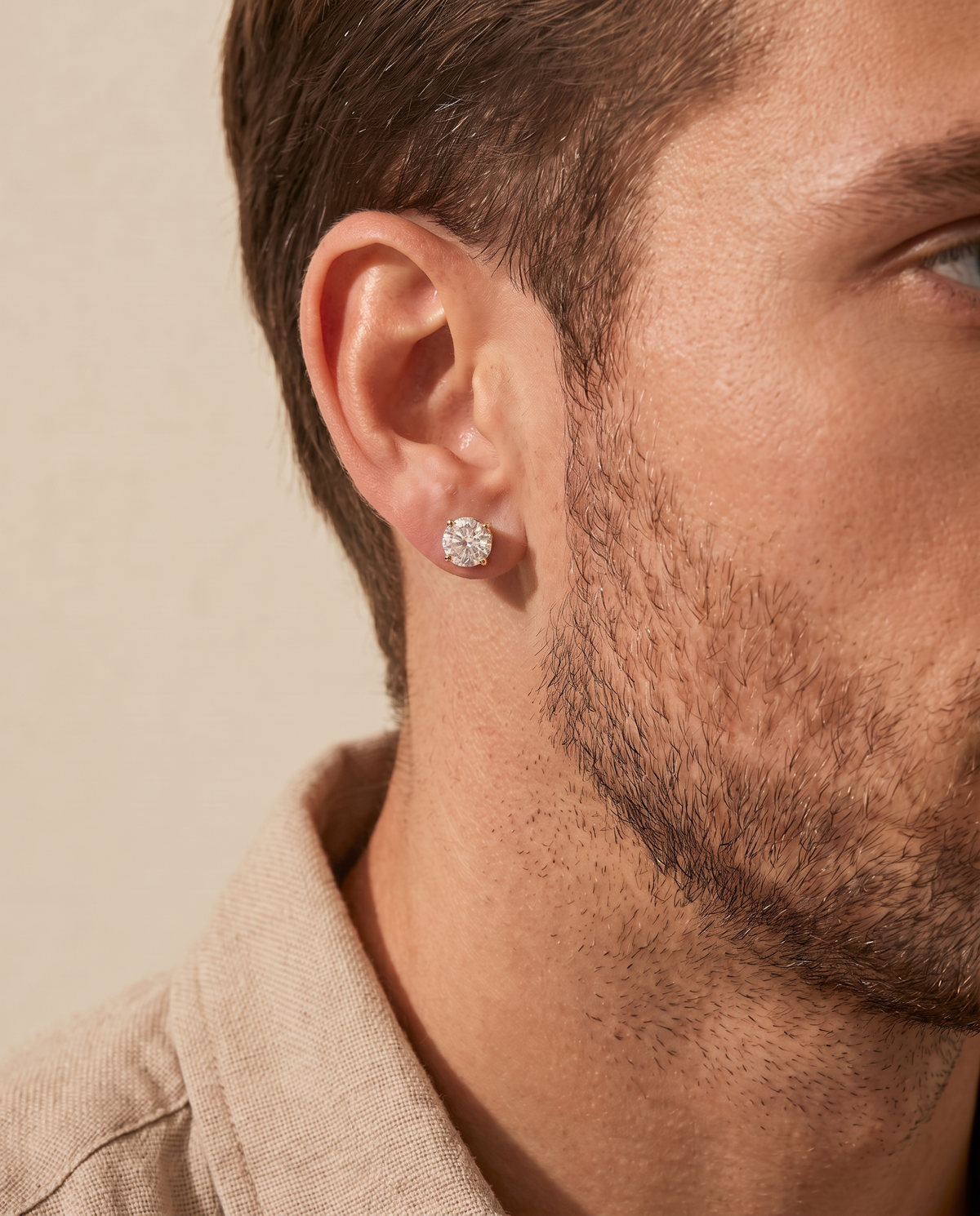 4mm White Portugese Cut Studs