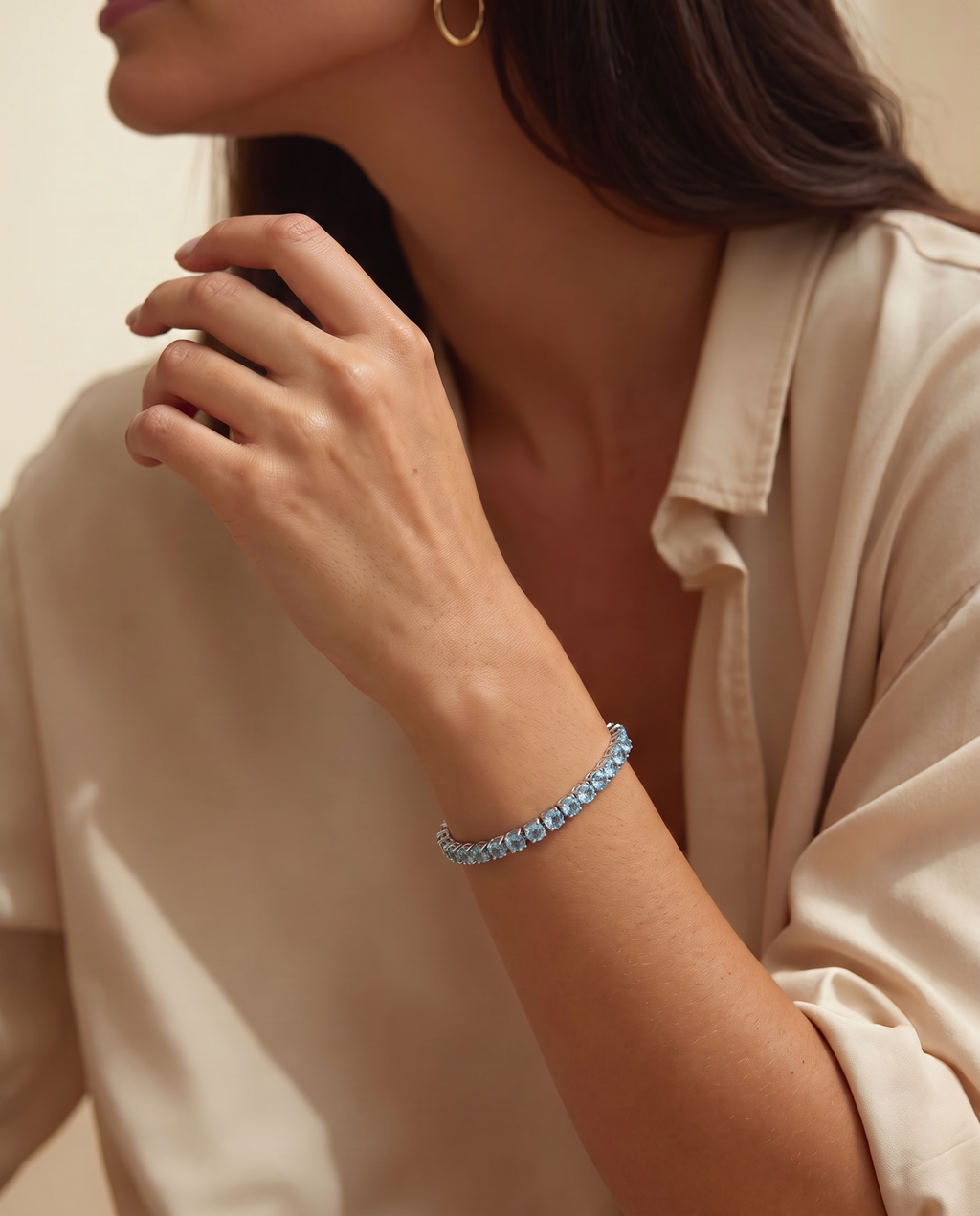 Aqua Tennis Bracelet