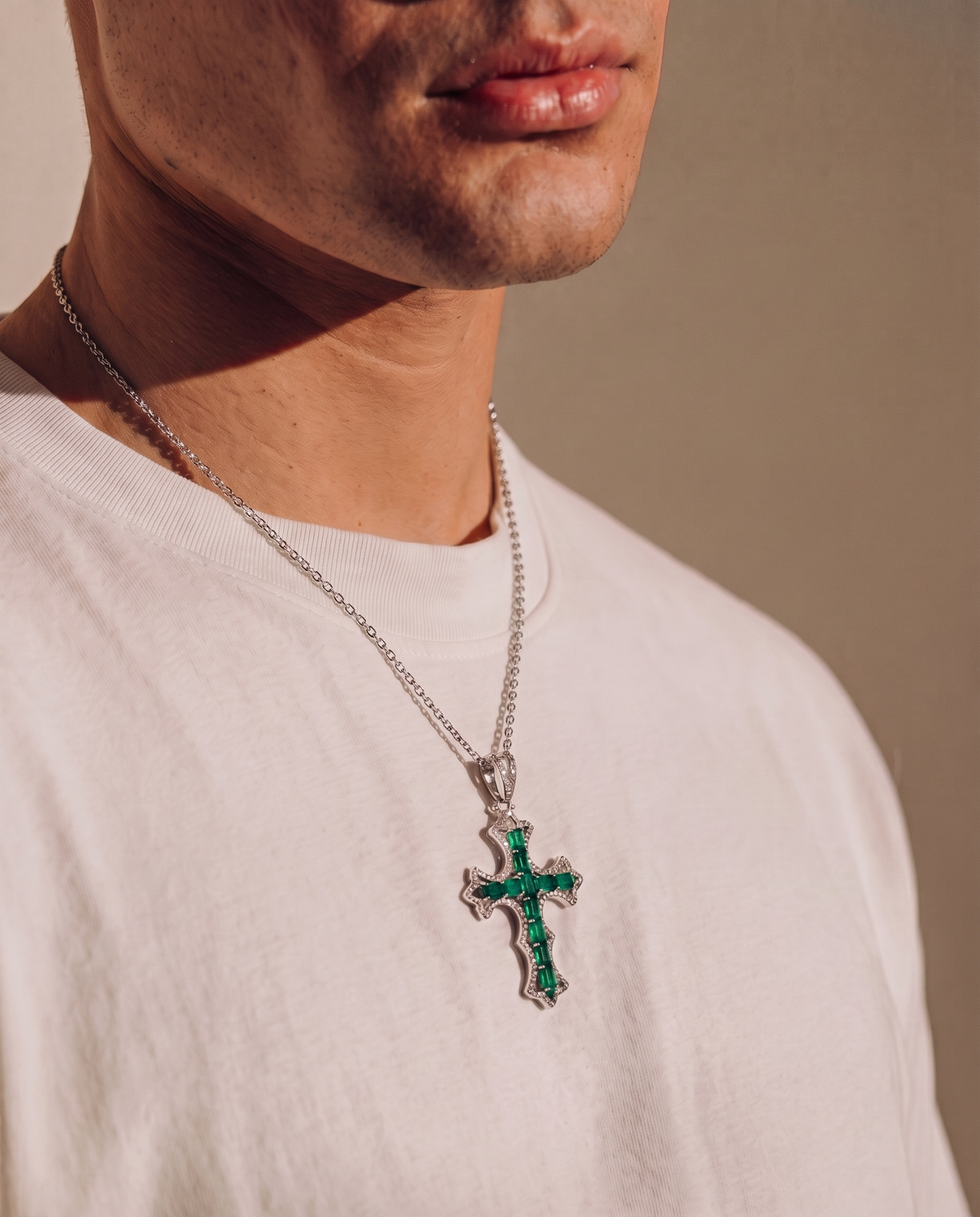 Emerald Cross Pendant