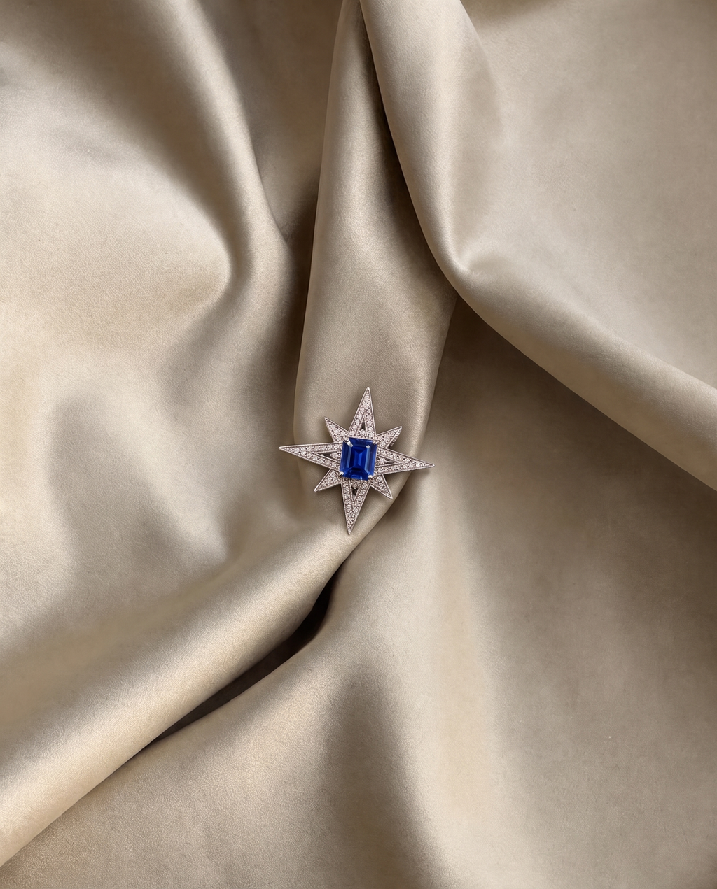 Sapphire Star Brooch
