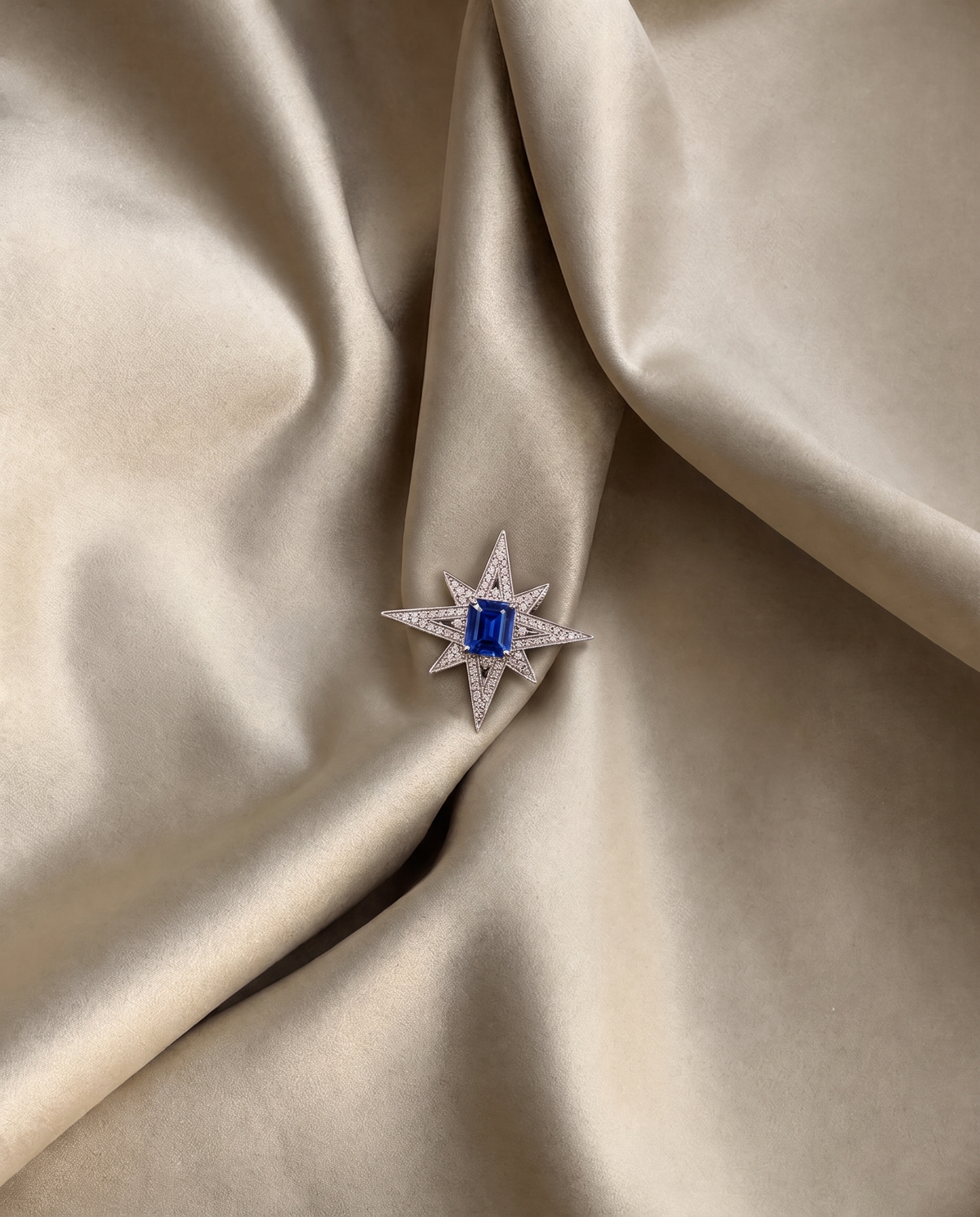 Sapphire Star Brooch