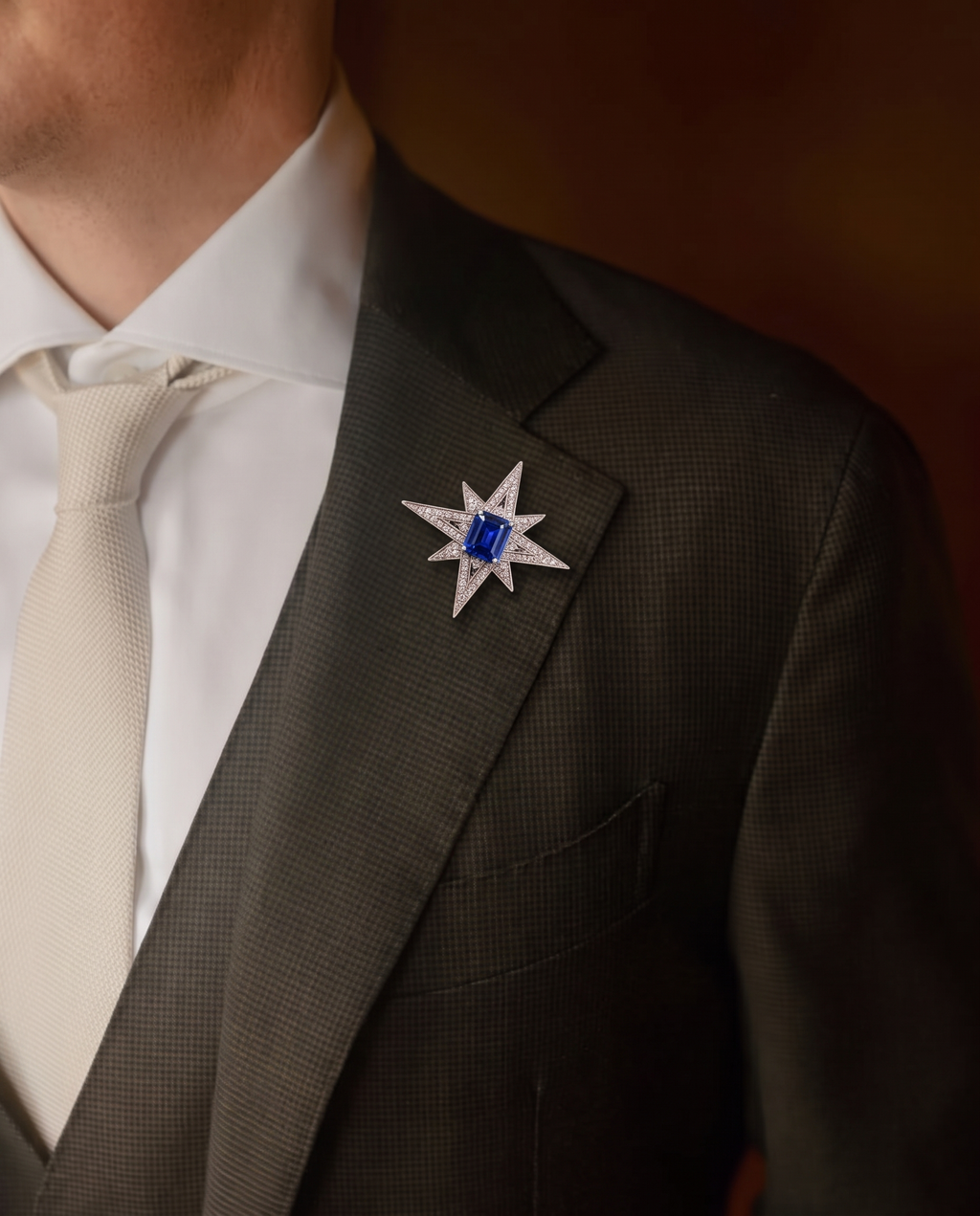 Sapphire Star Brooch