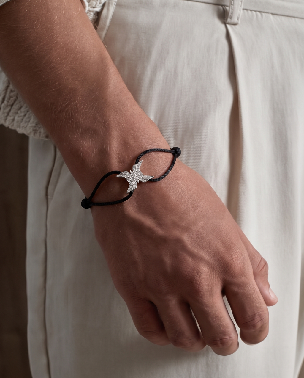 Signature X Black Cord Bracelet