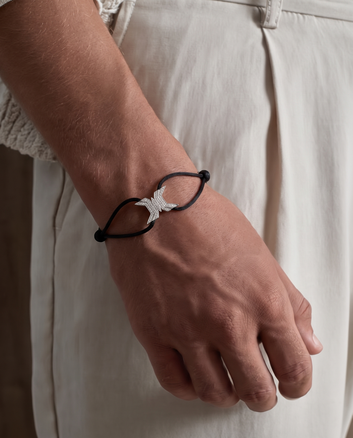 Signature X Black Cord Bracelet