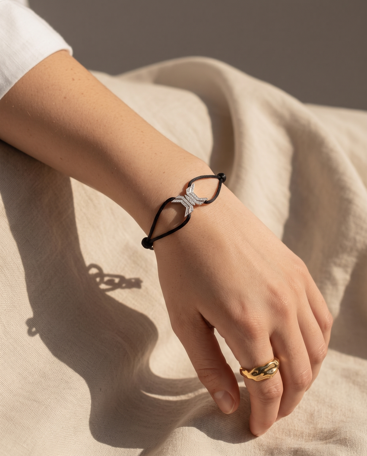 Signature X Black Cord Bracelet