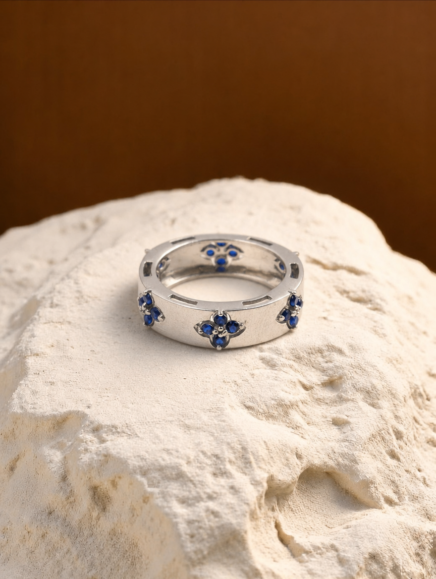 Plus Blue Sapphire Ring