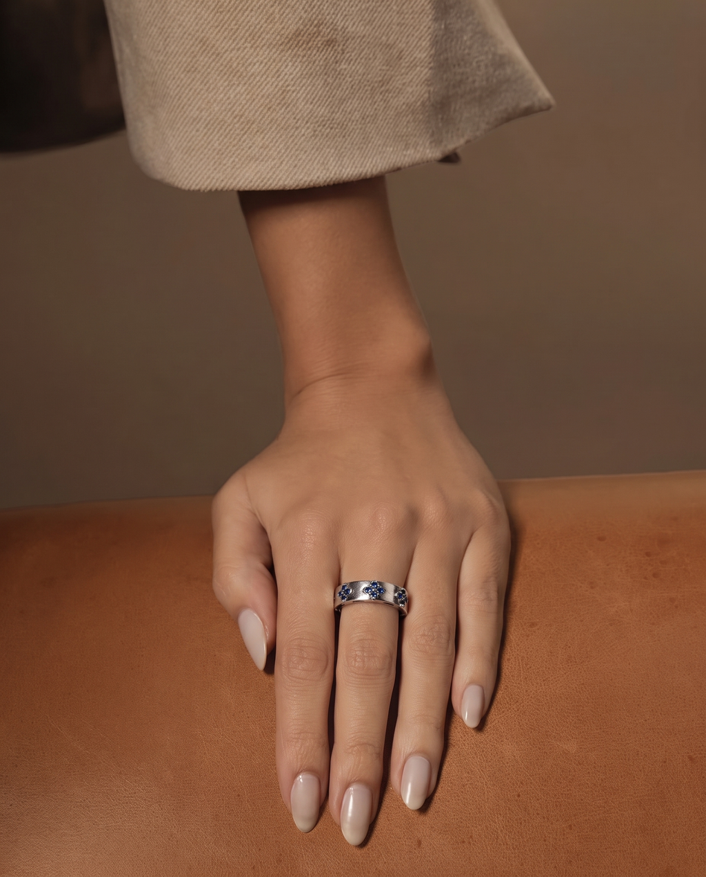Plus Blue Sapphire Ring