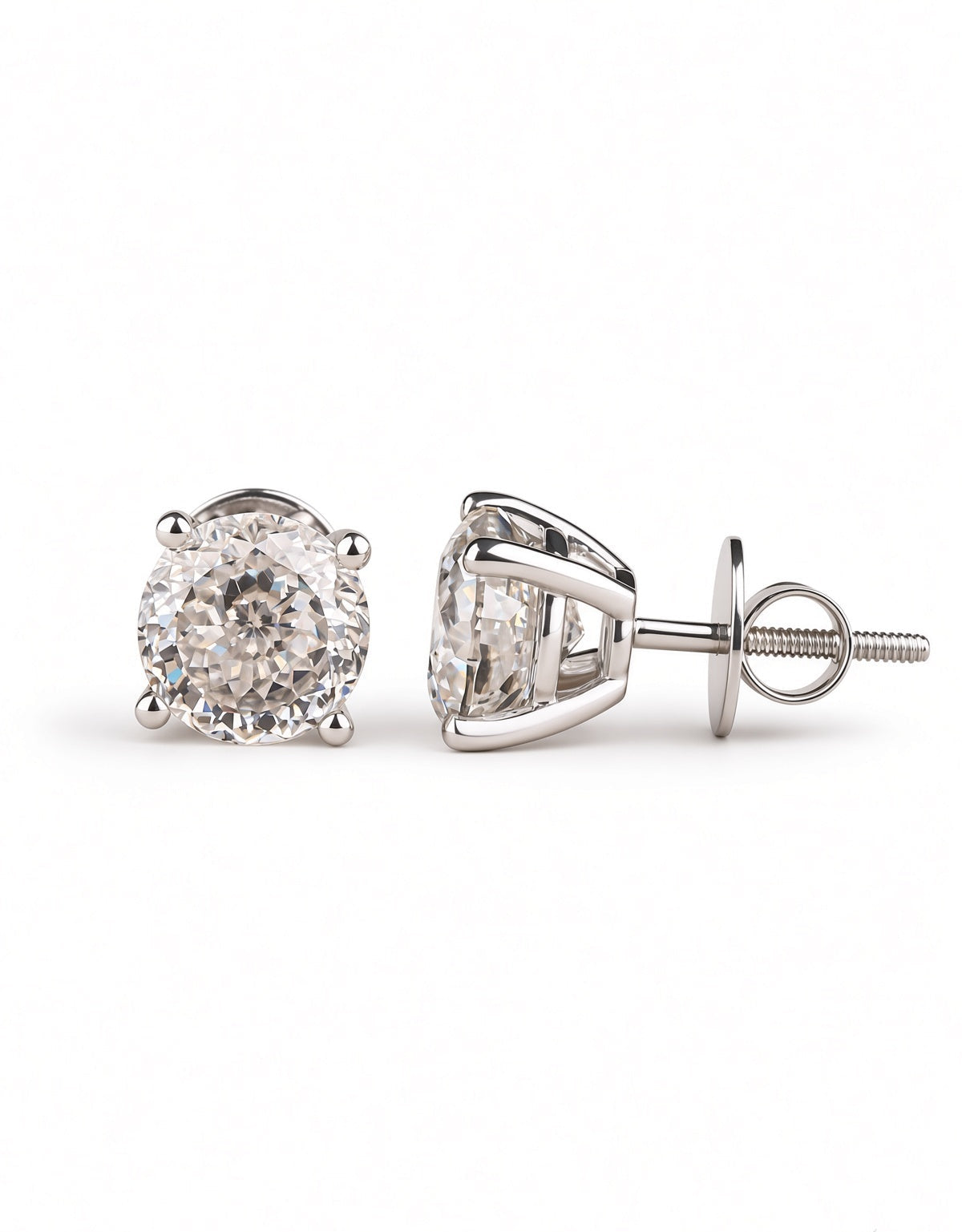 4mm White Portugese Cut Studs